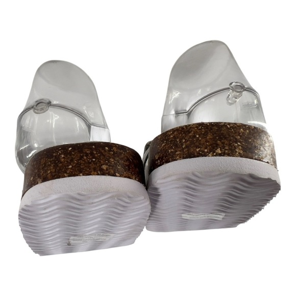 Steve Madden Metallic Silver Croc-Embossed Sandals Slip-On Size 9.5 Brand New - Picture 8 of 10